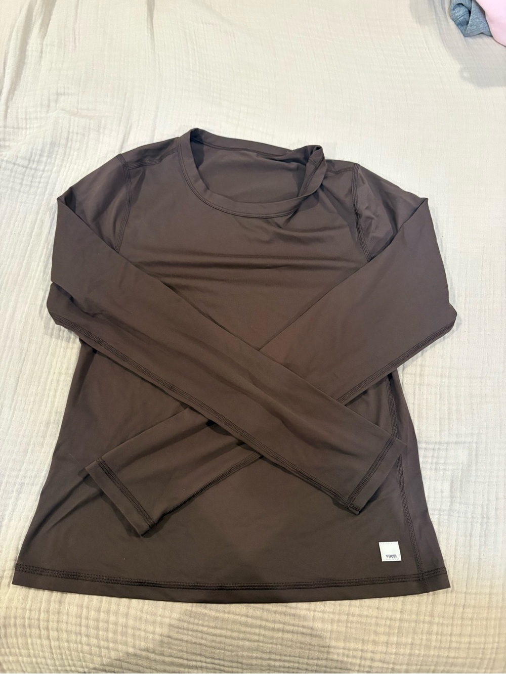 Vuori Shirt Womens S brown Long Sleeve Lux Crewneck Performance VW167